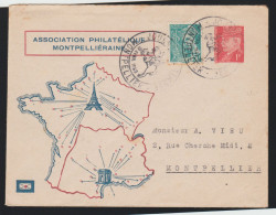 Entier Enveloppe Pétain 1 Fr Rouge . Journée Du Timbre 1942 Montpellier . - Enveloppes Types Et TSC (avant 1995)