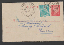 Entier Carte Lettre Pétain 1 Fr . Oblitérée 1942 - Tarjetas Cartas