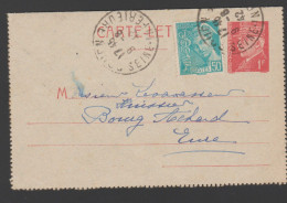 Entier Carte Lettre Pétain 1 Fr . Oblitérée 1942 - Cartes-lettres