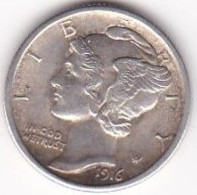 Etats-Unis. One Dime 1916, Mercury, En Argent, UNC - 1916-1945: Mercury (Mercurio)