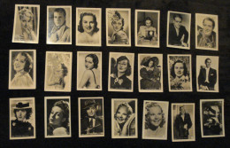 21 Actors/actresses Mini Photos - Not Cigaretteaards! Robert Taylor, Deanna Durbin, Sonja Henie, D. Darrieux Etc. - Other & Unclassified