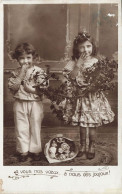 ENFANTS - A Vous Nos Voeux... à Nous Des Joujoux - Une Sœur Et Un Frère - Carte Postale Ancienne - Portraits