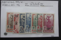 LOT MARTINIQUE N°113 à 119 NEUF* TB COTE 63,50 EUROS VOIR SCANS - Neufs