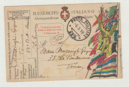 FRANCHIGIA POSTA MILITARE 122 DEL 1918 VERSO TORINO WW1 - Portofreiheit