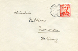 Lettre Avec Cachet De Wangen ( Schwyz ) - Timbre Pro Juventute 103 - Covers & Documents