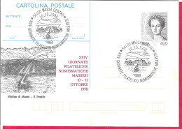 REPIQUAGE -  ANNULLO SPECIALE"MASSA CENTRO*10.10.1998*/XXIV GIORNATE FILATELICHE NUMISMATICHE MASSESI" SU INTERO - Stamped Stationery
