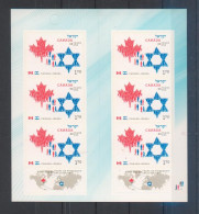 Canada 2010 Carnet Emission Commune 60 Ans D'Amitié Avec Israel Canada Booklet Joint Issue Israel 60 Years Of Frienship - Emissions Communes