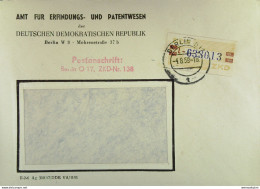 DDR: Fern-Brf Mit 20 Pf ZKD-Streifen Gelb/rotbr. Kennbuchst. L-633613 V. 4.8.58 Abs; Amt F. Erfindg-u Patentwesen Berlin - Zentraler Kurierdienst