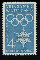 202741400 1960 SCOTT 1146 (XX) POSTFRIS MINT NEVER HINGED  - OLYMPIC GAMES - SNOWFLAKE - Nuovi