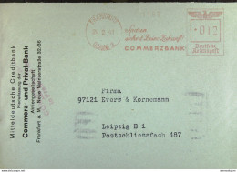 DR: Brief Mit AFS Deutsche Reichspost =012= 24.2.41 "Sparen Sichert Deine Zukunft! COMERZBANK" FRANKFURT (MAIN) - Macchine Per Obliterare (EMA)