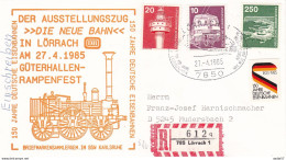 Germany Deutschland 1985 Spec Canc 150 Jahre Eisenbahnen Lörrach Die Neue Bahn Regr. 27-04-1985 - Treni
