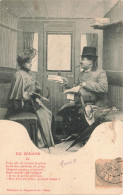 FANTAISIES - En Wagon - Dame élégante - Homme à Chapeau - Carte Postale Ancienne - Other & Unclassified