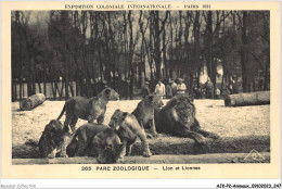 AJKP2-0237 - ANIMAUX - PARC ZOOLOGIQUE - LION ET LIONNES  - Lions