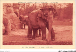 AJKP2-0206 - ANIMAUX - PARC ZOOLOGIQUE - UN GROUPE D'ELEPHANTS  - Elephants