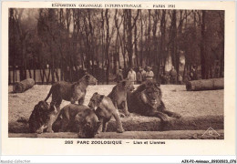 AJKP2-0152 - ANIMAUX - PARC ZOOLOGIQUE - LION ET LIONNES  - Leones