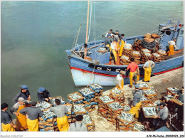 AJKP6-0647 - PECHE - DEBARQUEMENT DU POISSON DANS UN PORT BRETON  - Visvangst