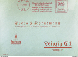 DR: Brief Mit AFS Deutsche Reichspost =008= LEIPZIG 14.10.39 "Allgemeine Ortskrankenkasse Für Die Stadt Leipzig ...." - Maschinenstempel (EMA)