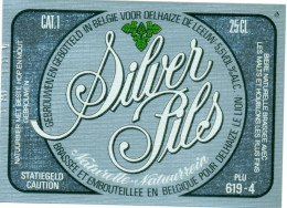 Oud Etiket Bier Silver Pils  - Gebrouwd - Brassée Voor Delhaize - Cerveza