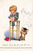 ENFANTS - Dessins D'enfants - Comme Il S'amuse La Haut Sans Moi - Carte Postale Ancienne - Children's Drawings