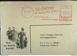 DR: Brief Mit AFS Deutsches Reich =003= FREUDENSTADT 28.11.35 "Christofstal Für Anzug Oder Stoffe-das Ist Immer Echte.." - Máquinas Franqueo (EMA)