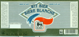 Oud Etiket Bier Wit Bier - Bière Blanche - Gebrouwd - Brassée Voor Delhaize - Cerveza