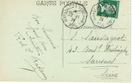 Tarifs Postaux France Du 25-03-1924 (92) Pasteur N° 170 10 C.Carte Postale Inf. 5 Mots Marseille Yokohama 23-11-1924 - 1922-26 Pasteur