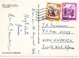 77159 - Österreich - 1982 - S3,50 Landschaften MiF A AnsKte WIEN -> Suedwestafrika - Lettres & Documents