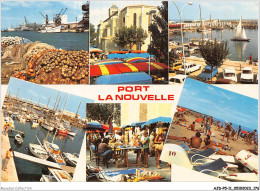 AJDP5-11-0563 - PORT LA NOUVELLE - La Port - Le Marché De L'église - Le Port De Plaisance - La Plage  - Port La Nouvelle