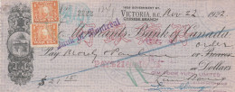 Canada Old Check Cheques - Cheques & Traverler's Cheques