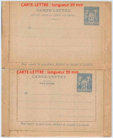 Entier FRANCE - Carte-lettre Réponse Payée Piquage C Carton Gris Neuf - 15c Sage Bleu - Tarjetas Cartas