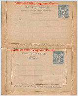 Entier FRANCE - Carte-lettre Réponse Payée Piquage C Carton Gris Neuf - 15c Sage Bleu - Cartoline-lettere