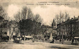 N63 - 07 - AUBENAS - Ardèche - Le Champ De Mars Et La Statue Jean-Mothon - Aubenas