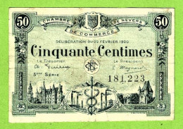 FRANCE /  CHAMBRE De COMMERCE De NEVERS / 50 CENTIMES / 22 FEVRIER 1920  N° 181,223 / 3 ème SERIE - Cámara De Comercio