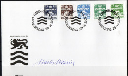 Martin Mörck. Denmark 2005. Wavy Lines. Michel 1412 - 1416 FDC. Signed. - FDC