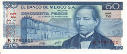 Mexico  P-65b  50 Pesos  1976  UNC - Mexique