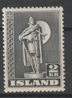 Island 214 C Postfrisch, 2 Kronen Freimarke 1939, Weite Zähnung - Unused Stamps