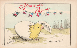 FETES - VOEUX - Heureuses Pâques - Poussin Sortant De Sa Coquille - Carte Postale Ancienne - Ostern