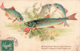 FETES - VOEUX - Poisson D'avril - Mon Beau Poisson D'Avril - Messager De Bonheur - Carte Postale Ancienne - 1 April (aprilvis)