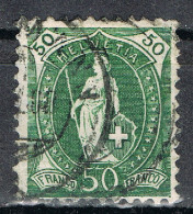 Schweiz 92 D Gestempelt, 50 Rp. Stehende Helvetia 1907 - Gebraucht