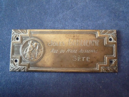 Plaque Ancienne D'intérieur De Voiture Au Nom Du Propriétaire / Saint-Christophe / Sète (34) - KFZ