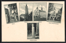 AK Lützen, Schloss, Rathaus Und Kriegerdenkmal  - Lützen