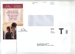 Enveloppe Reponse T  Chretiens D'orient  + Destineo - Cards/T Return Covers