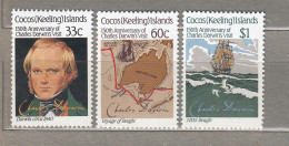 COCOS (Keeling) ISLANDS 1986 Darwin MNH(**) Mi 160-162 #33958 - Cocos (Keeling) Islands