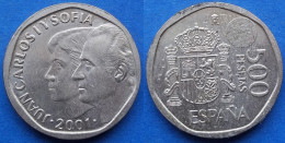 SPAIN - 500 Pesetas 2001 KM# 924 Juan Carlos I Peseta Coinage (1975-2002) - Edelweiss Coins - 500 Pesetas