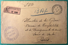 France, WWI - TAD Trésor Et Postes 178 Du 2.1.1917 Sur Enveloppe Recommandée - (A1070) - WW I