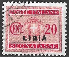 LIBIA - 1934 - SEGNATASSE - CENT. 20 - USATO (YVERT 14 - MICHEL 14 - SS 14) - Libya