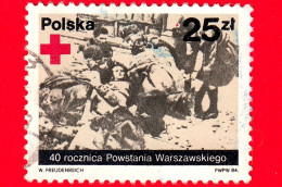 POLONIA - Usato - 1984 - 40 Anni Della Rivolta Di Varsavia - Il Segno Della Croce Rossa - 25 - Gebraucht