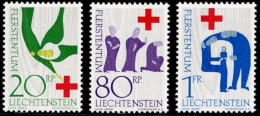 Fürstentum Liechtenstein 1963, 100 Years International Red Cross: Angels, Three Kings, Family, MiNr. 428-430 - Rotes Kreuz