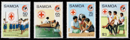 Samoa 1989, Red Cross: Red Cross Youth Group, Blood Donor Service, First Aid For Injured Woman, Etc., MiNr. 681-684 - Rotes Kreuz