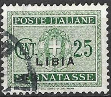LIBIA - 1934 - SEGNATASSE - CENT. 25 - USATO (YVERT 15 - MICHEL 15 - SS 15) - Libya